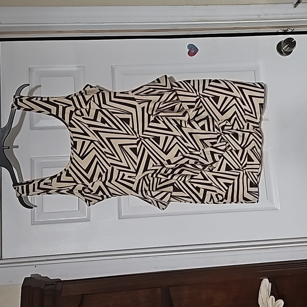 Dots brand dress, size large, brown and tan